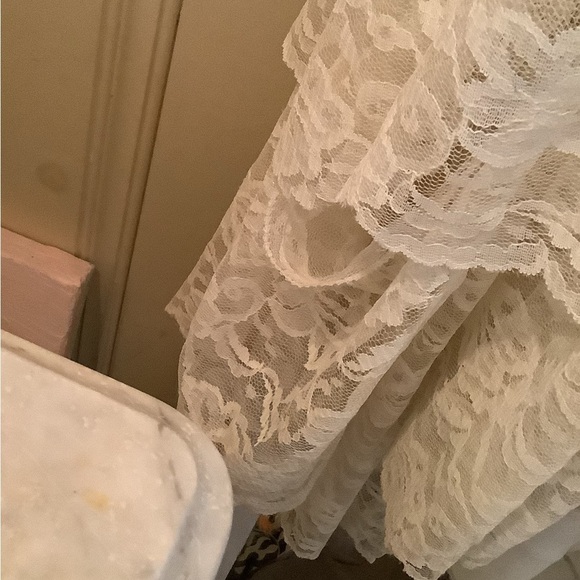 Vintage 1950’s Warm Ivory Chantilly Lace Wedding Gown Dress Prairie Cottagecore - Picture 13 of 16